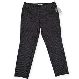 Rickis Faux Slant Pocket Cropped Slim Work Pant Black White  Size 6R Woman